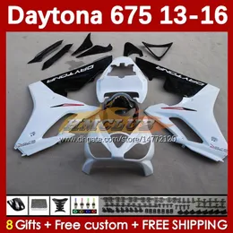 Daytona için OEM Fairings Kiti 675 675R 13 14 15 16 2013 2014 2015 2016 Moto Bodyworks 166no.101 Daytona675 Body Daytona 675 R 2013-2016 Motosiklet Kaplaması Beyaz Stok