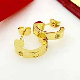 Luxe Designer Schroevendraaier Oorbellen voor Vrouwen Roestvrij Staal Paar Gouden Diamanten Liefde Sieraden Geschenken voor Vrouw Accessoires Groothandel