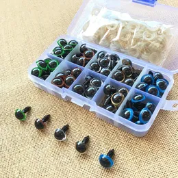 Akcesoria do lalki 100pcs 8 mm 10 mm 12 mm mieszanka kolorowy plastikowe zwierzęta Oczy dla zabawek dla zabawek misie nadziewane lalki rzemieślnicze amigurumi pudełko 230322