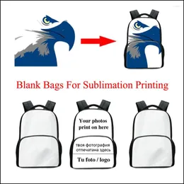 Backpack 17 Inch Larger Laptop Fashion Blank Sublimation Printing School Bag Children DIY Bookbag Men Shoulder Rucksack