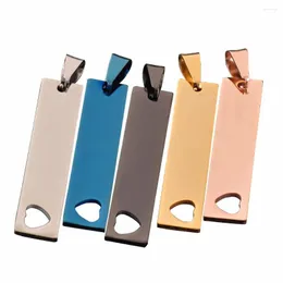 Pendant Necklaces 1Pc Rectangle Stainless Steel Stamping Blank Dog Tags Necklace Jewelry Findings 45 10mm