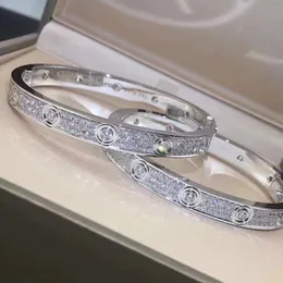 Pulseira de designer de luxo feminino casal de diamante pulseiras de ouro rosa jóias de moda de aço inoxidável na mão Presente de dia dos namorados para namorada Proposta de namorada casamento