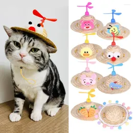 Hundkläder husdjur hatt bambu slända dekorativ pografi rekvisita söt fläkt valp katt halm liten och medelstora schnauzer leveranser