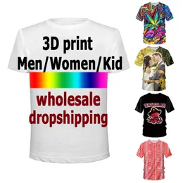Мужские спортивные костюмы 3D-печатные футболки на заказ Летние футболки больших размеров Дизайн для оптовых продаж Унисекс Топы Большие высокие мужские рубашки 230322