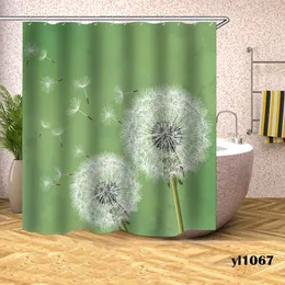 Shower Curtains Dandelion Shower Curtains Waterproof Print Bath Curtain For Bathroom Bathtub Large Wide Bathing Cover 12pcs Hooks Rideau De Bain 230322