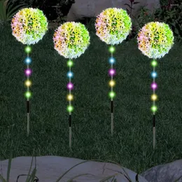 4Pack Solar Dandelion Lights Floor Lâmpada Decoração de jardim ao ar livre Soalr Gramado com controle remoto à prova d'água