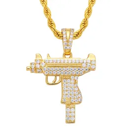 Подвесные ожерелья Hip Hop Journg Установка Cz Stone Bling Out CSGO Submachine Gun Pendant