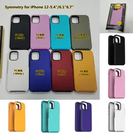 Uygun simetri kılıfı iPhone14pro iphone13 iphone 12/12pro max iphone 11 iphone 7 8 renkli geometrik iki renkli defans kılıfı 2'si 1 arada