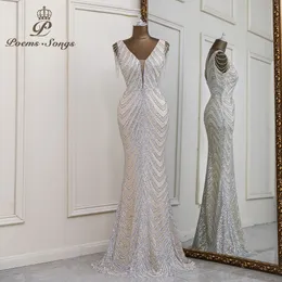 Sukienki imprezowe seksowne głębokie sukienki syreny w szyku V Vestidos de Fiesta Robe Longue szata de soiree de Mariage szatę femme vestidos Prom 230322