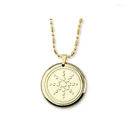 Collane con ciondolo Collana di energia quantistica di girasole con 3 pietre della salute Gioielli di moda in acciaio inossidabile per donna Uomo