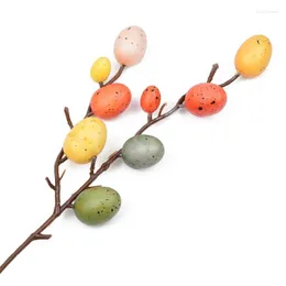 Fiori decorativi 1pc Uovo in schiuma Ramo di un albero Pianta finta Uova di Pasqua Decorate Decorazioni per feste artificiali Tavolo Ornamento da tavolo