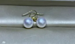 Orecchini pendenti Coppia classica di orecchini a bottone bianchi rotondi da 8-9 mm del Mare del Sud in argento 925