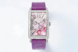 Модные женские ультра-высокие качественные Quartz Watch 26-мм серебряный корпус алмаз кольцо рта оборку Оригинальное электронное движение роскошные винные бочки дизайнерские часы