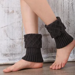 Women Socks Knitted Short Toppers Boot Outdoor Ladies Crochet Soft Winter Elastic Cuffs Ankle Q4a9