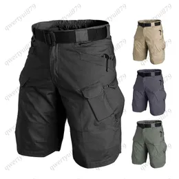 Mäns shorts män klassiska taktiska shorts uppgraderad vattentät snabb torr multi-pocket korta byxor utomhusjakt fiske militär last shorts 0322h23