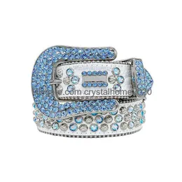Outros acessórios de moda 2021 cinto de estilista BB Simon Belts For Men Women Diamond Shiny On Black Blue White Mticolour Drop Del Dh4bc