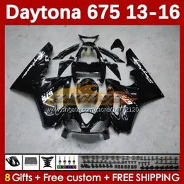 OEM Fairings Kit för Daytona 675 675R 13 14 15 16 2013 2014 2015 2016 Moto Bodyworks 166no.104 Daytona675 Body Daytona 675 R 2013-2016 Motorcykelmässa svart lager