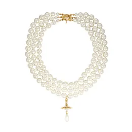 Colar de pingente de pingente de pérola de multicamadas Pearl Women Saturn Chain Charcles for Gift Party Fashion Jewelry 2024