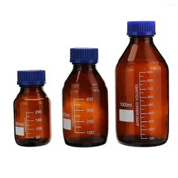 Labortransparente braune Reagenzflasche mit Schraubverschluss, versiegeltes Glas, Laborprobe, 250 ml/500 ml/1000 ml