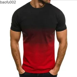 Mäns T-shirts Summer Hot Men's Thin Loose Short Sleeve Men's Fashion Gradient Series Teenagers 3D Printed Round Collar T Shirt Stor W0322