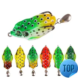 1st 8cm/13g Top Water Ray Frog Form Toad Soft Frog Skin Thunder Frog Modified Thunder Frog Double Hook paljetter Thunder Grod