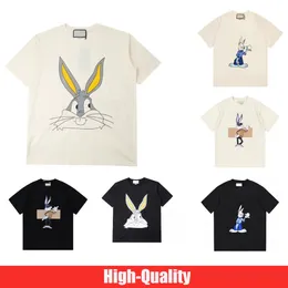 2023 Ny modedesigner Mens T Shirt Summer Rabbit Animal Print Tshirt Womens kortärmad rund hals Bomull T-shirt Casual Tee Tops kläder