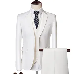 Мужские костюмы Blazers Jacket Pants Men's Suit Tri-Peece Cust Solid Color Slim-Fit Boutik