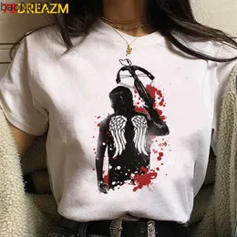 Męskie koszulki Negan Lucille The Walking Dead Top Top Male Print Grunge Harajuku estetyczna T-shirt biała koszulka W0322