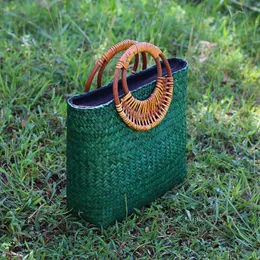 Thai straw bag handbag hand woven holiday travel women's handbag straw bag