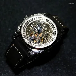 Начатые часы Гуль Трон Men Men Automatic Watch Mens Luxury Watches Механические наручные часы Сапфировое зеркало 50м водонепроницаемое холлоу вычерк