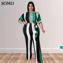 Vestidos de tamanho plus sherm roupas de verão slash pescoço roupeio de roupas longas femininas de macacão elegante