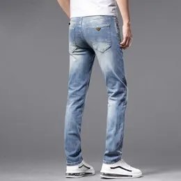 Jeans Thin Men's Spring/summer 2023 Elastic Slim Fit Small Straight Tube Washable Casual Pants Denim