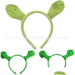 Other Home Garden Halloween Moq50Pcs Hair Hoop Shrek Hairpin Ears Headband Head Circle Party Costume Item Masquera Dhf73