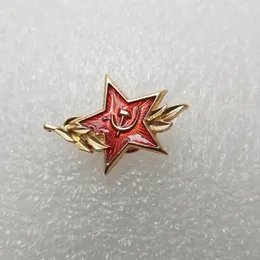 Broches Antigos Artesanato Soviético Red Star Socialista Símbolo de Martelo de Martelo Broche de Medalha Comemorativa