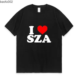 Men's T-Shirts I Love SZA Good Days Graphics Print T-shirt Men Women Hip Hop Rapper 90s Vintage Short Sleeve Tees Teen Streetwear Trend T Shirt W0322