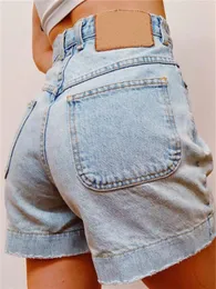 Women s Shorts Charmingtrend Summer Denim Fashion Classic Solid Color High waisted Pocket Patchwork Women Clothing 230322