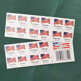 Bandiera degli Stati Uniti Rotolo di 100 buste postali di prima classe per affrancatura Lettere Forniture per posta per ufficio Festa per la celebrazione del patriottismo degli Stati Uniti