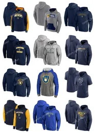 Milwaukee'brewers''''''''''Brewie 남성 여성 청소년 올리브 올리브 2022 서비스에 경례 Therma Performane Performance Pullover Custom Baseball Hoodie