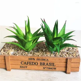 Dekoratif çiçekler 14x15cm yapay aloe etli bitkiler yeşil pvc sahte ev dekorasyon aksesuarları plantas yapısal bonsai