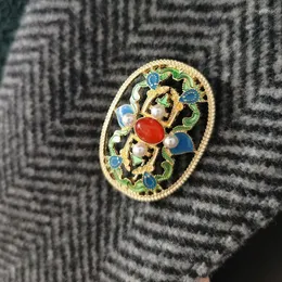 Brooches Pins Cloisonne Enamel Drip Hanfu Corsage Hollow Out Cheongsam Deserve To Act The Role Of Glorious Community Marc22