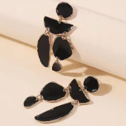 Studörhängen vintage oregelbunden metall svart för kvinnor kreativ mode etnisk geometri uttalande smycken bijoux fossa