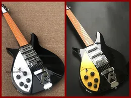 Wysokiej jakości Ricken 325 lewa ręka elektryczna gitara Chrome Sprzęt R Bridge