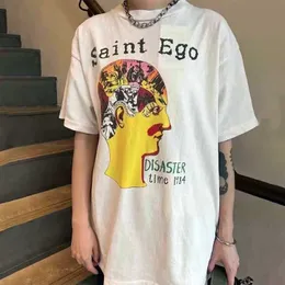 メンズTシャツセントマイケルチョーブレインオールドショートスリーブTシャツルーズハイストリートユニセックスサマーハーフvtguh54