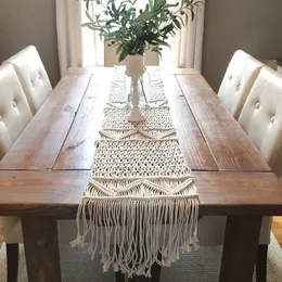 Table Runner Macrame with Tassels Bohemian Woven Table Runner Wedding Decoration Handmade Macrame Table Runner 35X160cm 230322