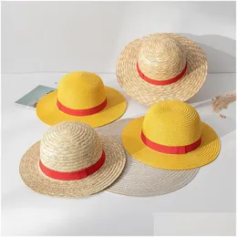 Czapki kapelusze czapka dziecięca One Piece lufy st hat for dzieci Cosplay Ubierz się Parentchild Sun Shade Performance Drop dostawa dla dzieci dh9ez