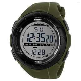 Wristwatches SKMEI Men Climbing Fashion Sports Digital Big Dial Military Watches Alarm Resistant Waterproof Watch Relogio