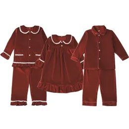 Pajamas XMAS PJS Red VEET زر UP عيد الميلاد Pajamas Kids Sleepwear مطابقة PJ Girls Pijama مجموعات 211109 إسقاط تسليم الطفل الأم DH0GQ