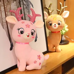 33cm kawaii sikaディアぬいぐるみおもちゃ美しい小さな鹿のぬいぐるみ人形ぬいぐるみ柔らかい動物枕幻想的な装飾ギフトla577