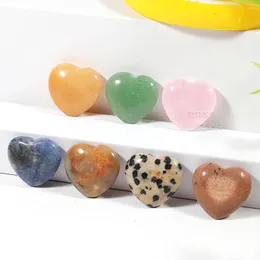 Decorative Figurines 1 Pcs True Natural Stones And Crystals 16x6mm Cute Heart Love Gemstone Rock Diy For Necklace Healing Quartz Reiki