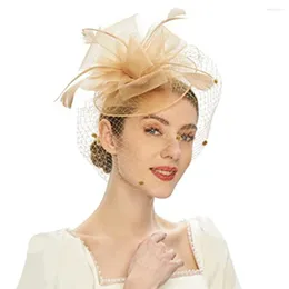 Headpieces Spot Accessoire Cheveux Retro Bridal Headgear Veil Wedding Hair Accessories Flower Plaid Mesh Feather Top Hat Hairpin Fascinator